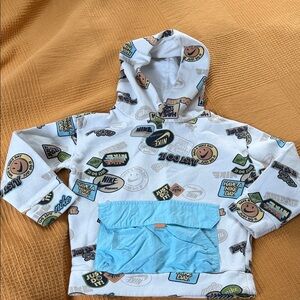 Nike Kids' Graphic Hoodie - White and Light Blue
